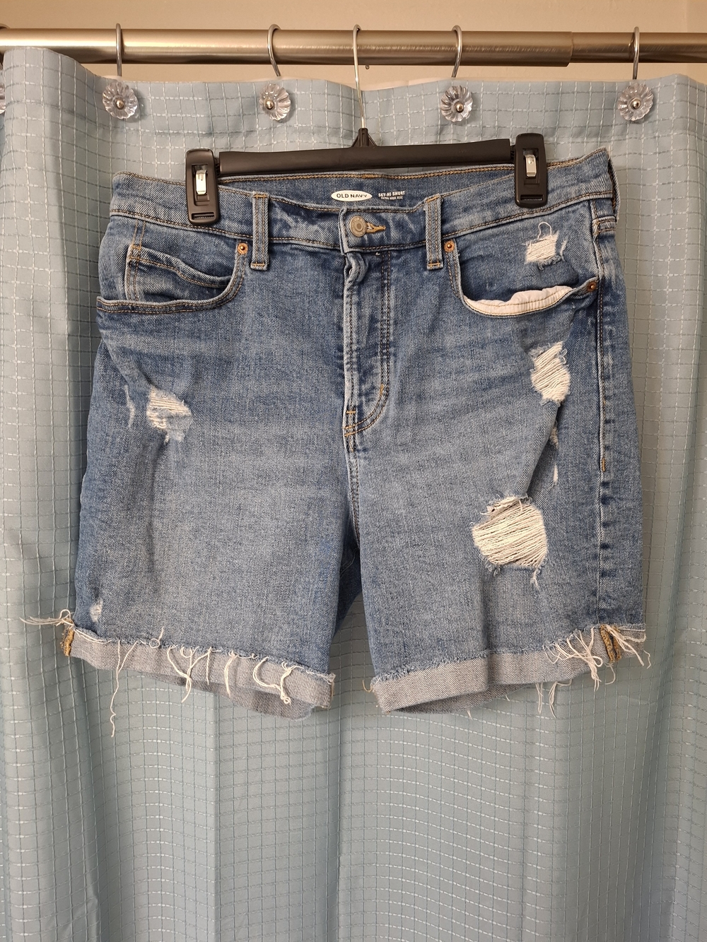 Old Navy Light Blue Distressed Denim Jean Shorts